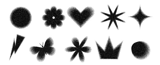 geometric figures with grain noise gradient vector image