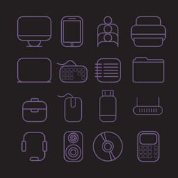 line craft icons for business with computer theme vector image