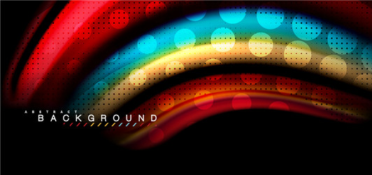multicolored wave lines on black background design vector image