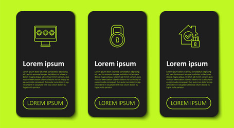 set line monitor with password lock and house vector image