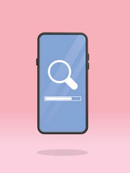 smartphone magnifier loading search progress bar vector image