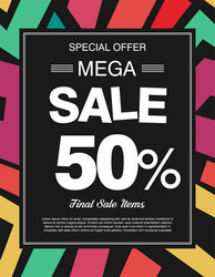 Special offer mega sale 50 percent disqount vector