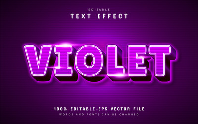 violet text effect with stripe pattern vector image