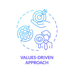 2d gradient line icon values driven approach vector