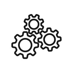 Automated system line icon data processing vector