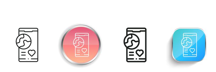 earth icon thin linear regular and button style vector image