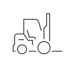 forklift loader line outline icon vector