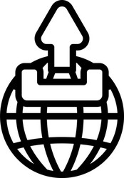 globe with upload symbol icon vector image