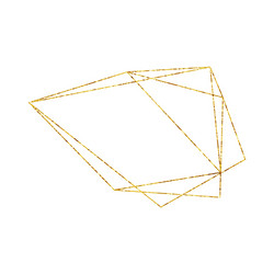 gold geometric crystal frame with detailed vector