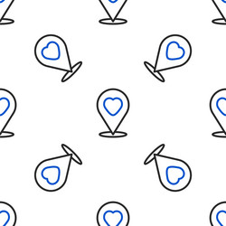 line map pointer with heart icon isolated seamless vector