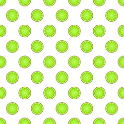 seamless pattern with green kiwi and lime slices vector image