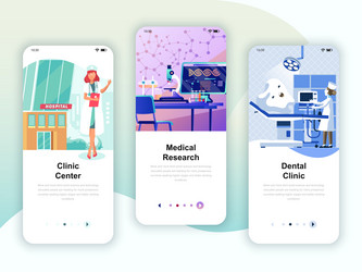 set of onboarding screens user interface kit vector image