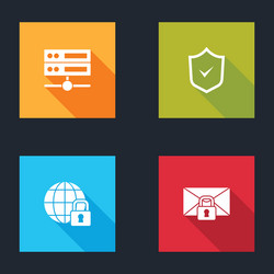 set server data web hosting shield with check vector image