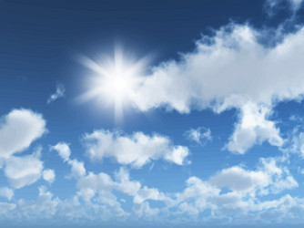 Vibrant Blue Sky with Clouds Vector Image