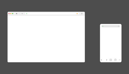 browser window for computer and mobile mockup vector image
