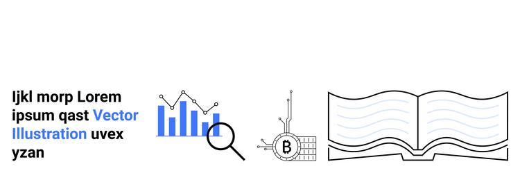 business analytics concept with graphs magnifying vector image