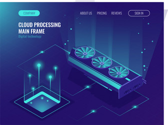 data processing computing power mainframe service vector image