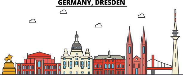 Dresden Cityscape - Germany Vector Image
