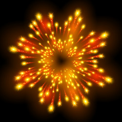 Festive patterned firework bursting in various vector