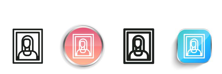gioconda icon thin linear regular and button vector image