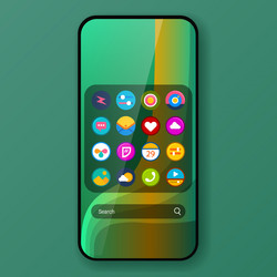 green wave widget user interface home screen vector image
