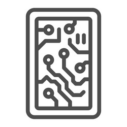 printed circuit board reactangle shape with diode vector image