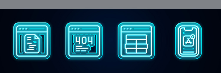 set line software page with 404 error mysql code vector image