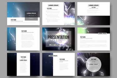 set of 9 templates for presentation slides vector image