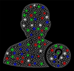 bright mesh network user status with flare spots vector image