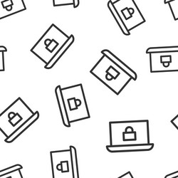 cyber security icon seamless pattern background vector image