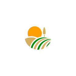 Nature landscape farm company logo vector