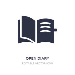 Open diary icon on white background simple vector