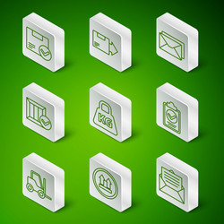 set line envelope this side up package box vector image