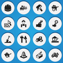 set of 16 editable structure icons includes vector image