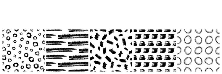 set of seamless patterns with scribble smears vector image