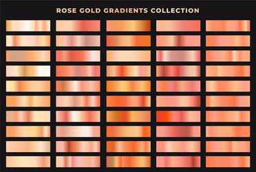 set rose gold gradients foil textures vector