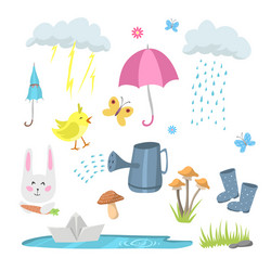 Spring Floral Blossom Landscape Vector Image