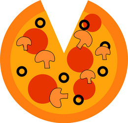 a slice of pizza with toppings or color vector image