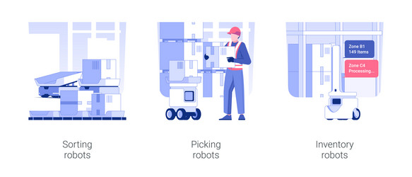 autonomous mobile robots isolated concept vector