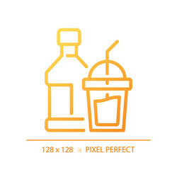 Beverage pixel perfect gradient linear icon vector