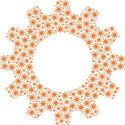 Cogwheel collage of sun icons vector