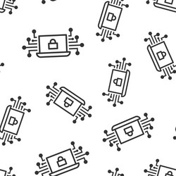 cyber security icon seamless pattern background vector image