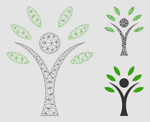 eco man mesh wire frame model and triangle vector image