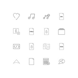 files and folders sign linear thin icons set vector image