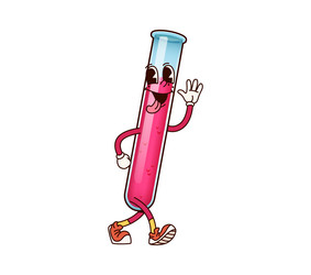 groovy school flask character with red liquid vector image