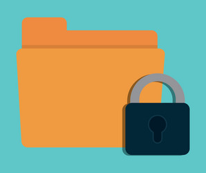 padlock file cyber security system design vector image
