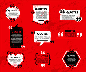 quote bubble and box on red grunge background vector