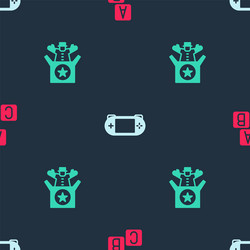 set abc blocks portable video game console vector image