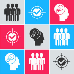 set users group target and check mark human vector image
