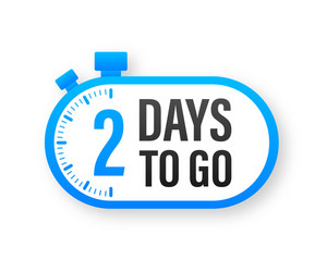 2 days to go countdown timer clock icon time vector image